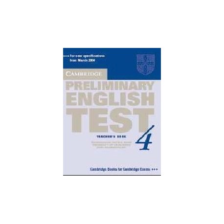 Cambridge Preliminary English Test 4 Teacher's Book