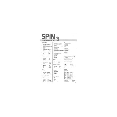 Spin 3 Workbook Answer Key Spin 3 Workbook Answer Key