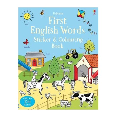 Usborne First English Words Sticker and Colouring Book