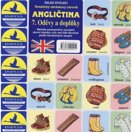 Angličtina-pexeso 7. Oděvy a doplňky Angličtina-pexeso 7. Oděvy a doplňky