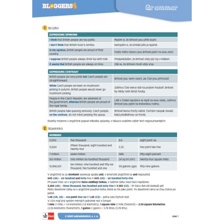 Bloggers 4 (A2.2) – gramatický přehled (leporelo)