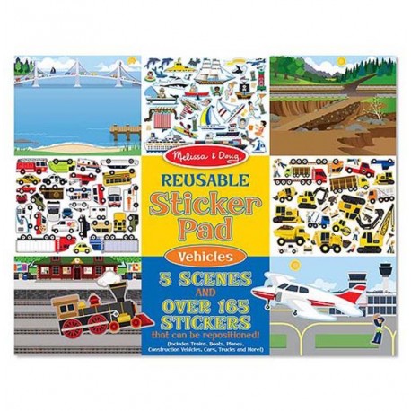 Melissa & Doug - Blok s adhezními samolepkami - Dopravní prostředky