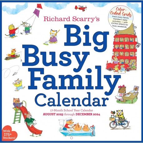 Richard Scarry Big Busy Family 2024 Wall Calendar: Track Every Family Member's Daily Activities 