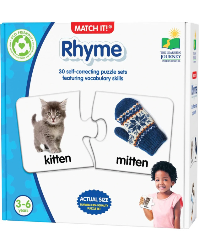 Match It! Rhyme 30 Self-Correcting Rhyming Words